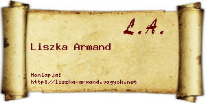 Liszka Armand névjegykártya